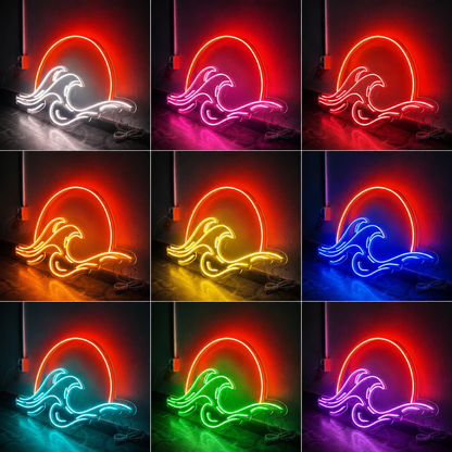 Bedroom Wall Decor Outline Art LED Neon Sign Home Art color grid