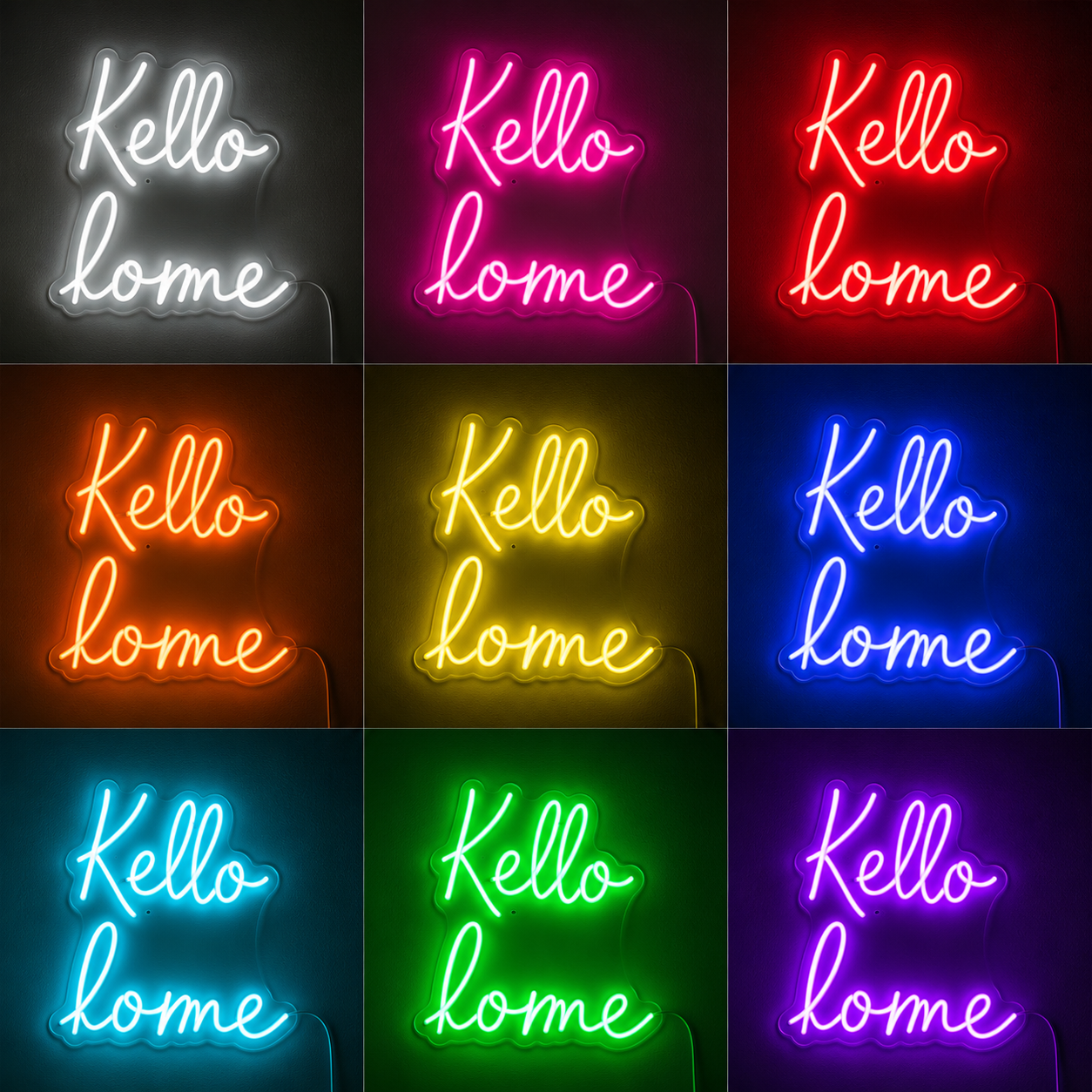 Bedroom Wall Decor Retro LED Neon Sign Home Art color grid