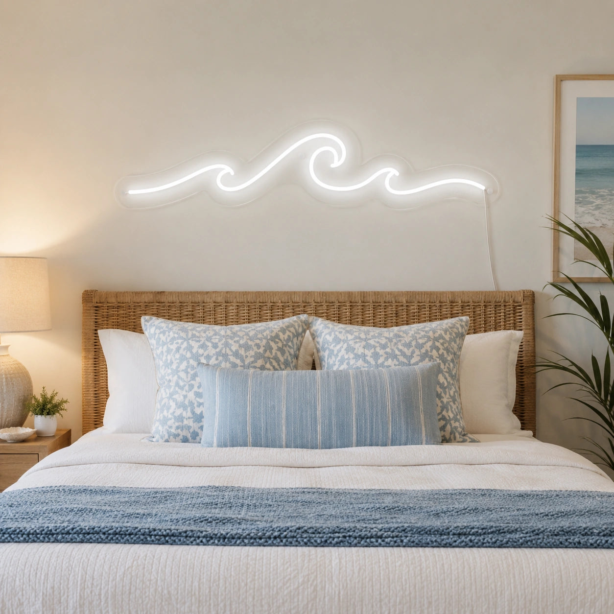 Bedroom Wave Wall Neon Sign LED Neon Sign real lifestyle scene