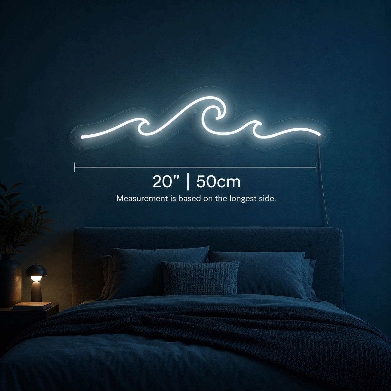 Bedroom Wave Wall Neon Sign LED Neon Sign size image