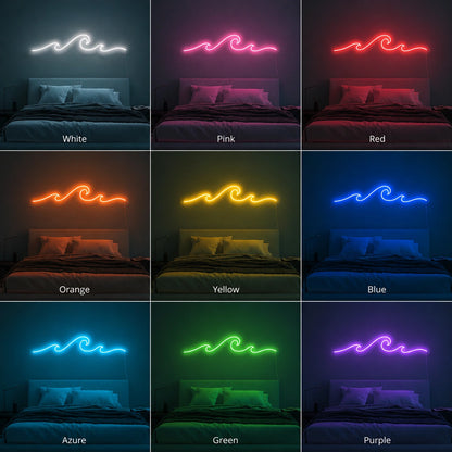 Bedroom Wave Wall Neon Sign LED Neon Sign color grid