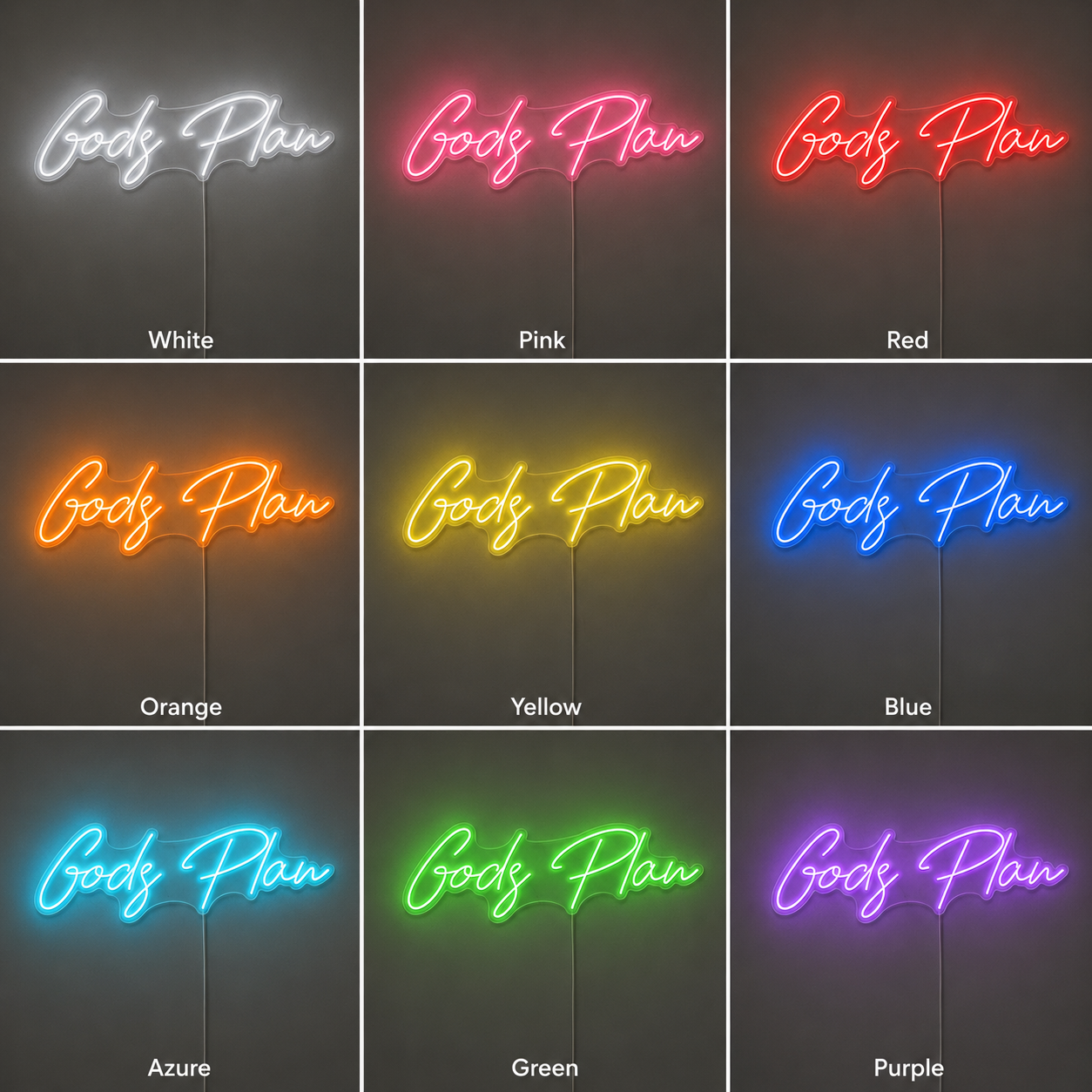 Bedroom Wide Wall Art LED Neon Sign color grid