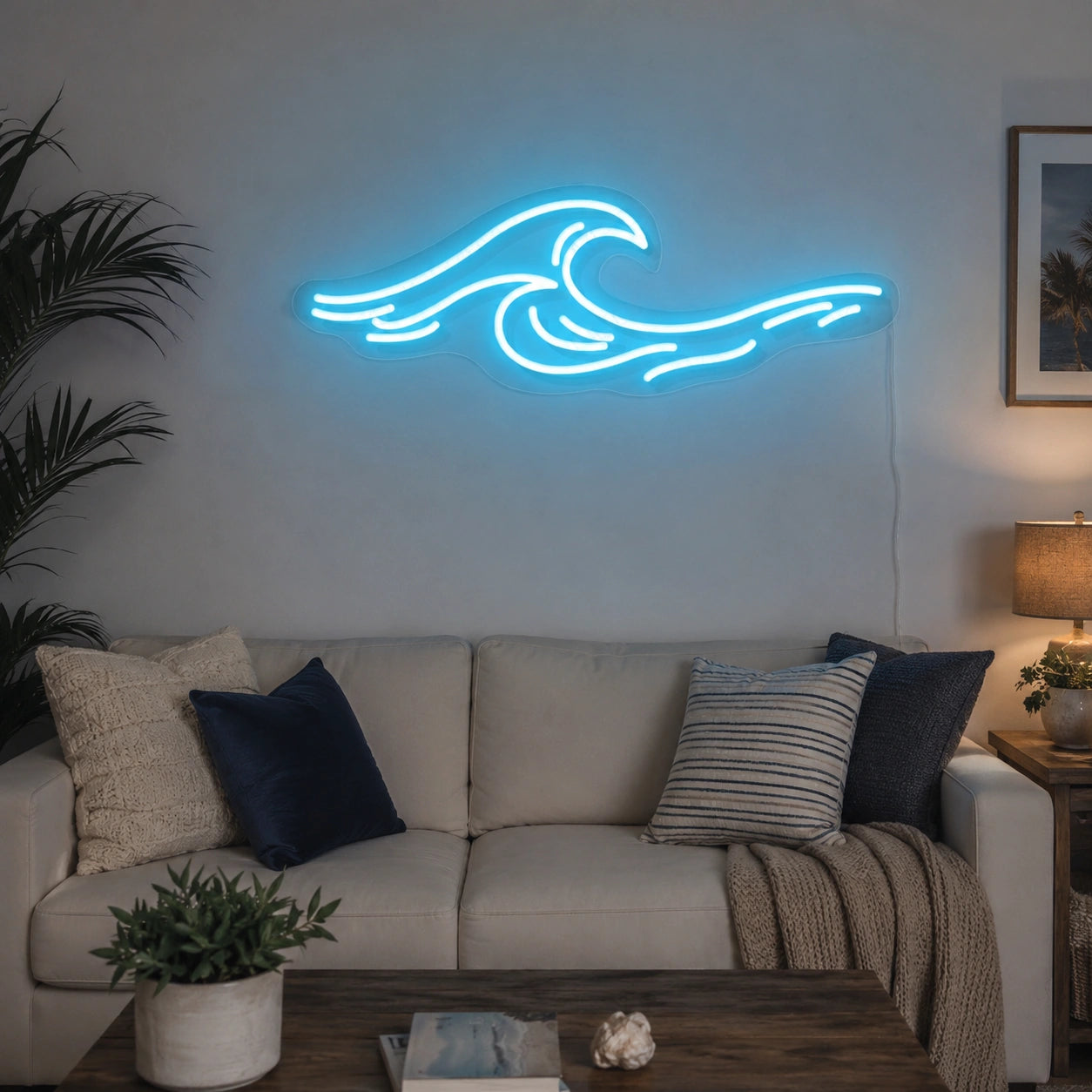 Bedside Ocean Wave Neon Sign LED Neon Sign real lifestyle scene
