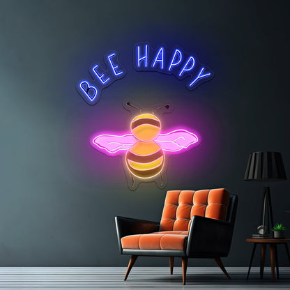 Bee Happy Mental Health Neon Signs - Shineneon