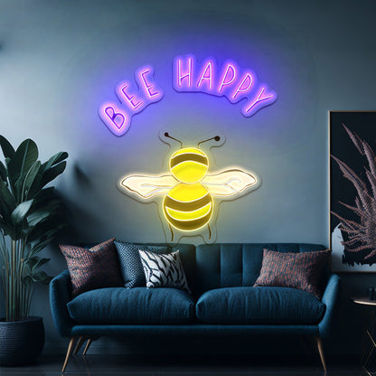 Bee Happy Mental Health Neon Signs - Shineneon