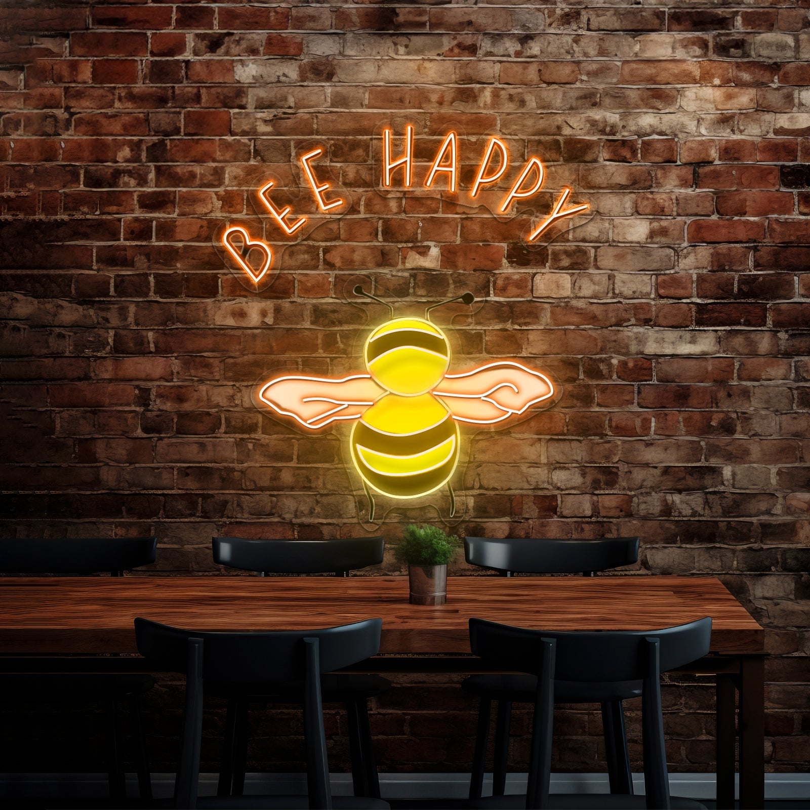 Bee Happy Mental Health Neon Signs - Shineneon