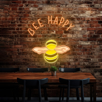 Bee Happy Mental Health Neon Signs - Shineneon