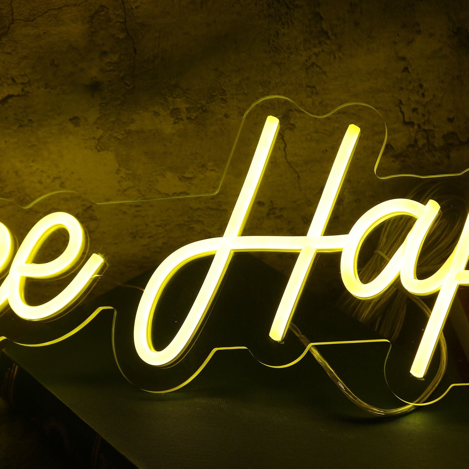 Bee Happy Yellow Led Neon Sign - Shineneon