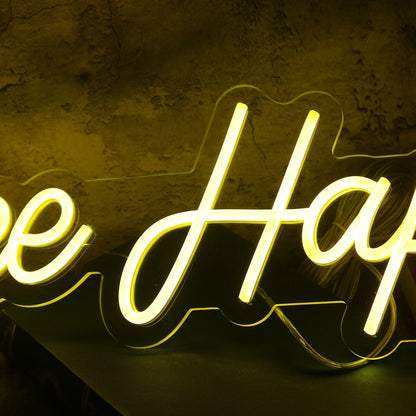Bee Happy Yellow Led Neon Sign - Shineneon