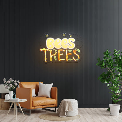 Bee Kind cute neon signs for kids bedroom