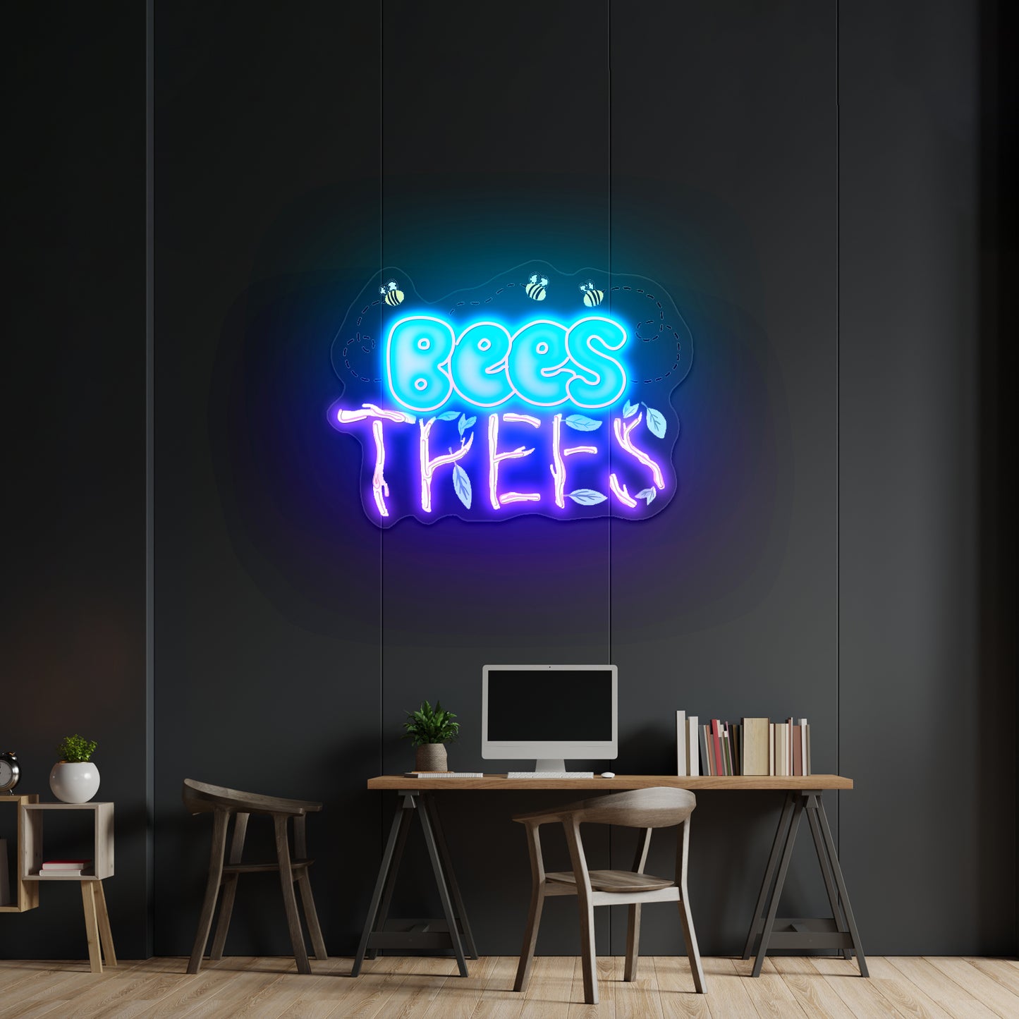 Bee Kind cute neon signs for kids bedroom