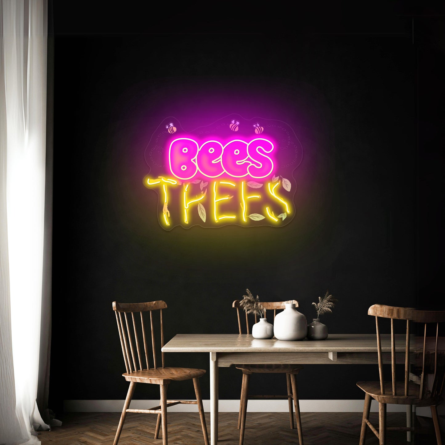 Bee Kind cute neon signs for kids bedroom