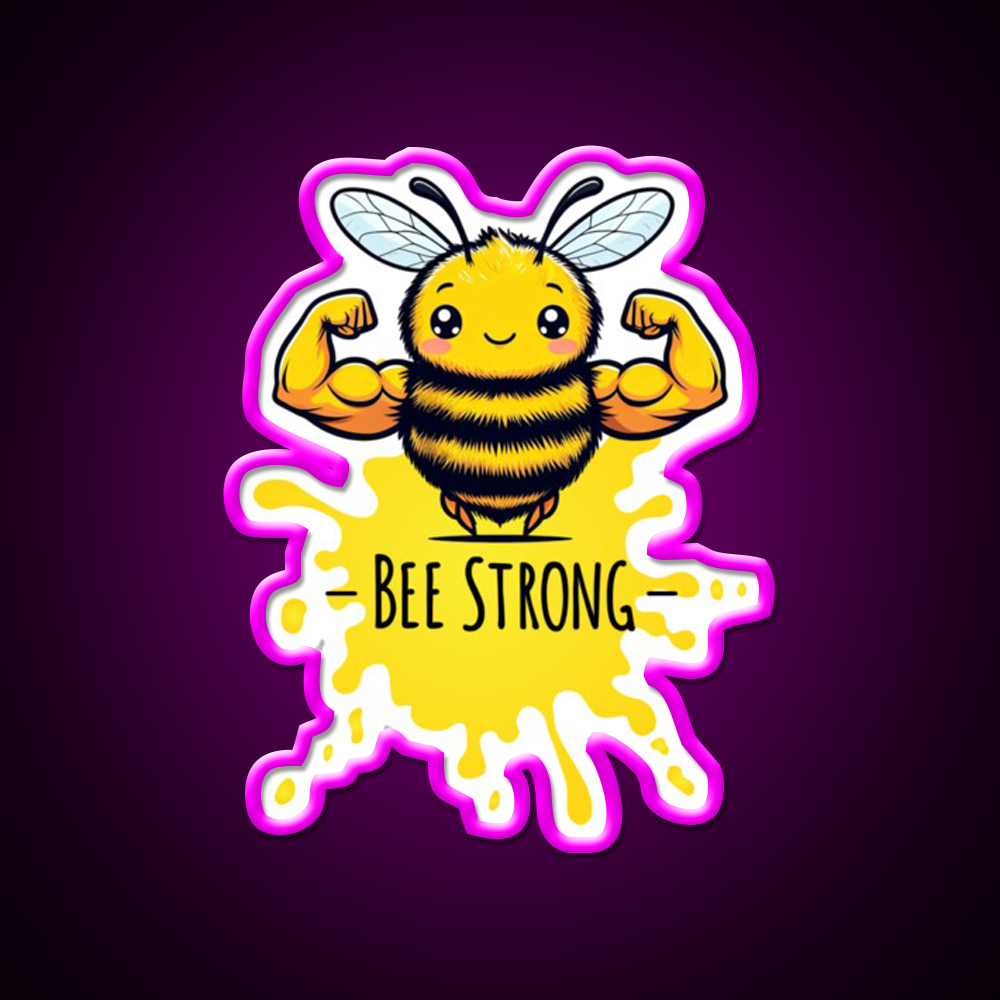 Bee Strong Buzz Gym Fitness Led Neon Sign Rgb Color