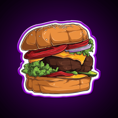 Beef Cheeseburger Snack Food Led Neon Sign Rgb Color - Shineneon