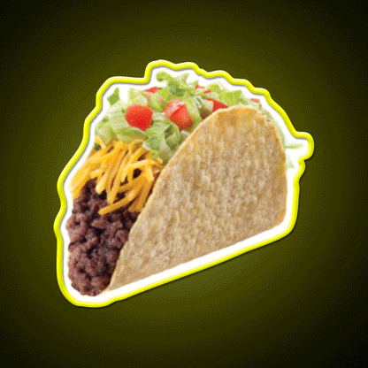 Beef Taco Led Neon Sign Mexican Food Sign Rgb Color - Custom LED neon sign front view