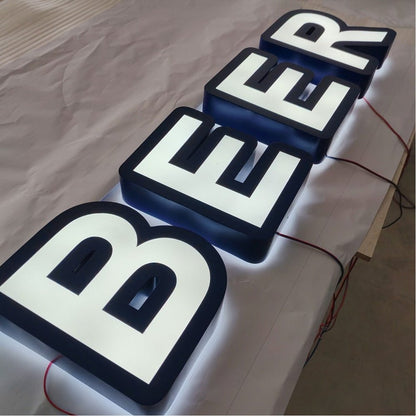 Beer 3D Frontlit And Backlit Channel Letter Led Light Sign - Shineneon