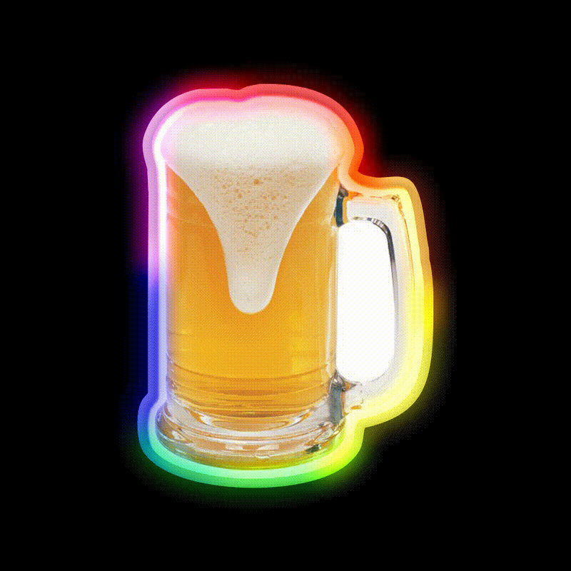 Beer A Pint Of Beer Bar Decor Led Neon Sign Rgb Color - LED neon sign close-up detail