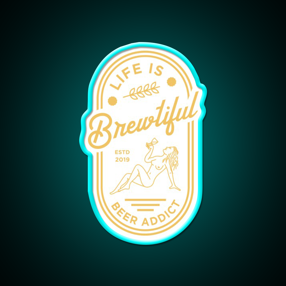 Beer Addict Man Cave Bar Led Neon Sign Rgb Color