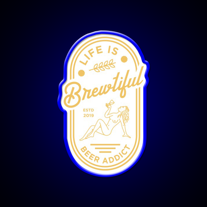 Beer Addict Man Cave Bar Led Neon Sign Rgb Color