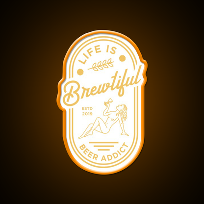 Beer Addict Man Cave Bar Led Neon Sign Rgb Color