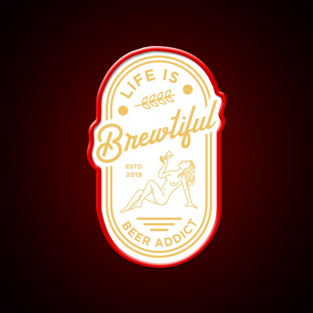 Beer Addict Man Cave Bar Led Neon Sign Rgb Color