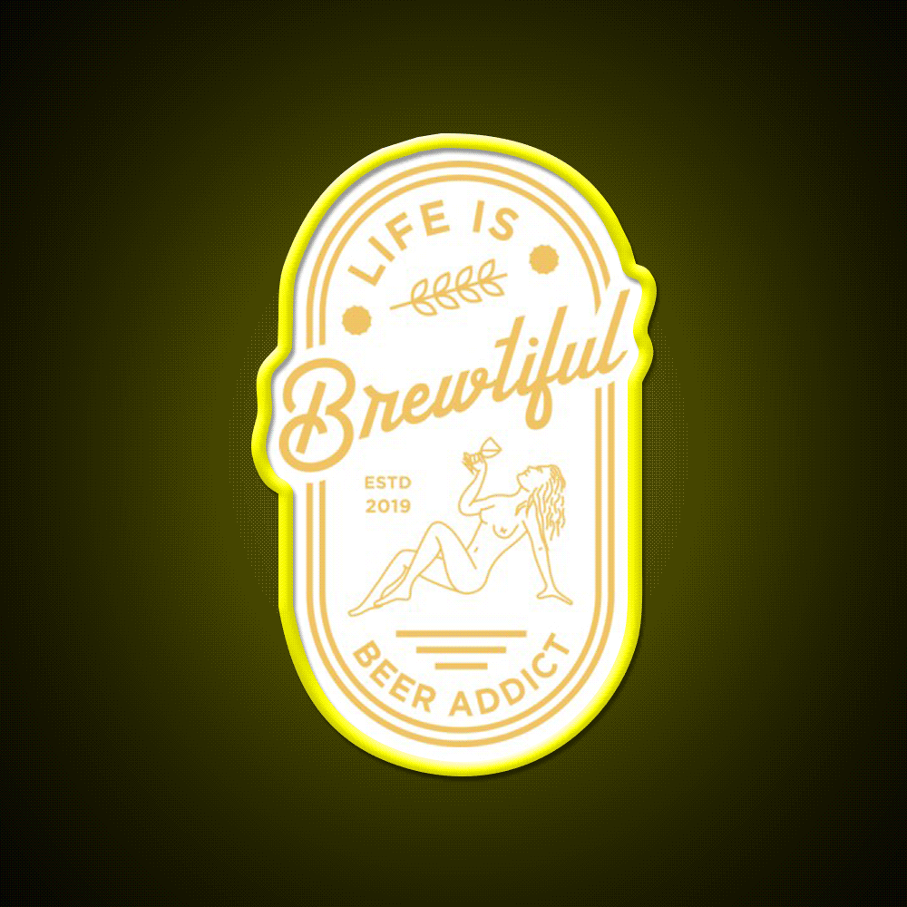 Beer Addict Man Cave Bar Led Neon Sign Rgb Color - Shineneon