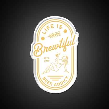 Beer Addict Man Cave Bar Led Neon Sign Rgb Color