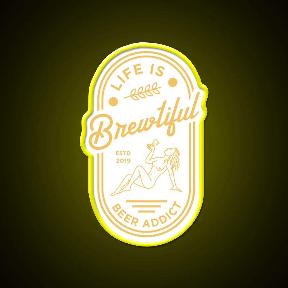 Beer Addict Man Cave Bar Led Neon Sign Rgb Color