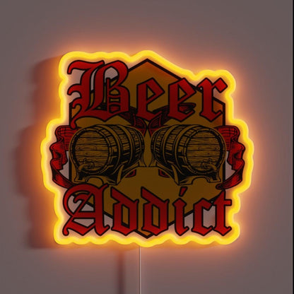 Beer Addict Rgb Led Neon Sign - Custom LED neon sign front view
