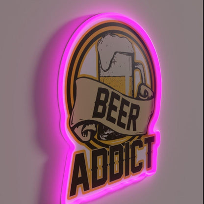 Beer Addict Rgb Led Neon Sign Restaurant Wall Art - LED neon sign close-up detail