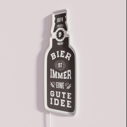 Beer Always A Good Idea Rgb Led Neon Sign - Neon sign mounted on wall in room