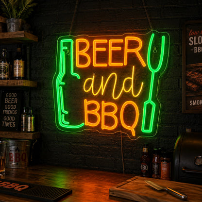 Beer And BBQ LED Neon Sign real lifestyle scene