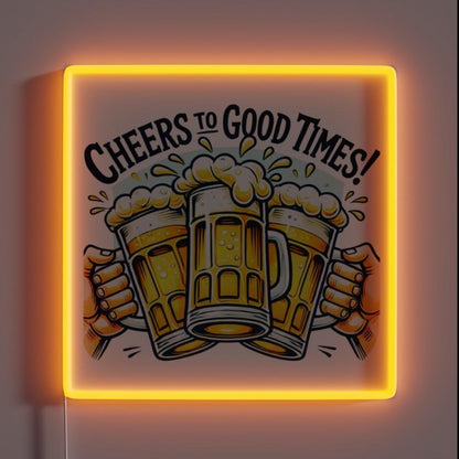 Beer And Cheers To Good Times Rgb Led Neon Sign - Custom LED neon sign front view