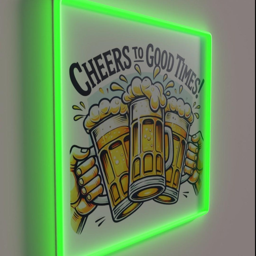 Beer And Cheers To Good Times Rgb Led Neon Sign - LED neon sign close-up detail