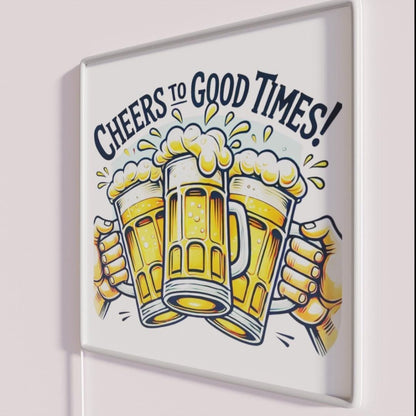 Beer And Cheers To Good Times Rgb Led Neon Sign - Neon sign mounted on wall in room