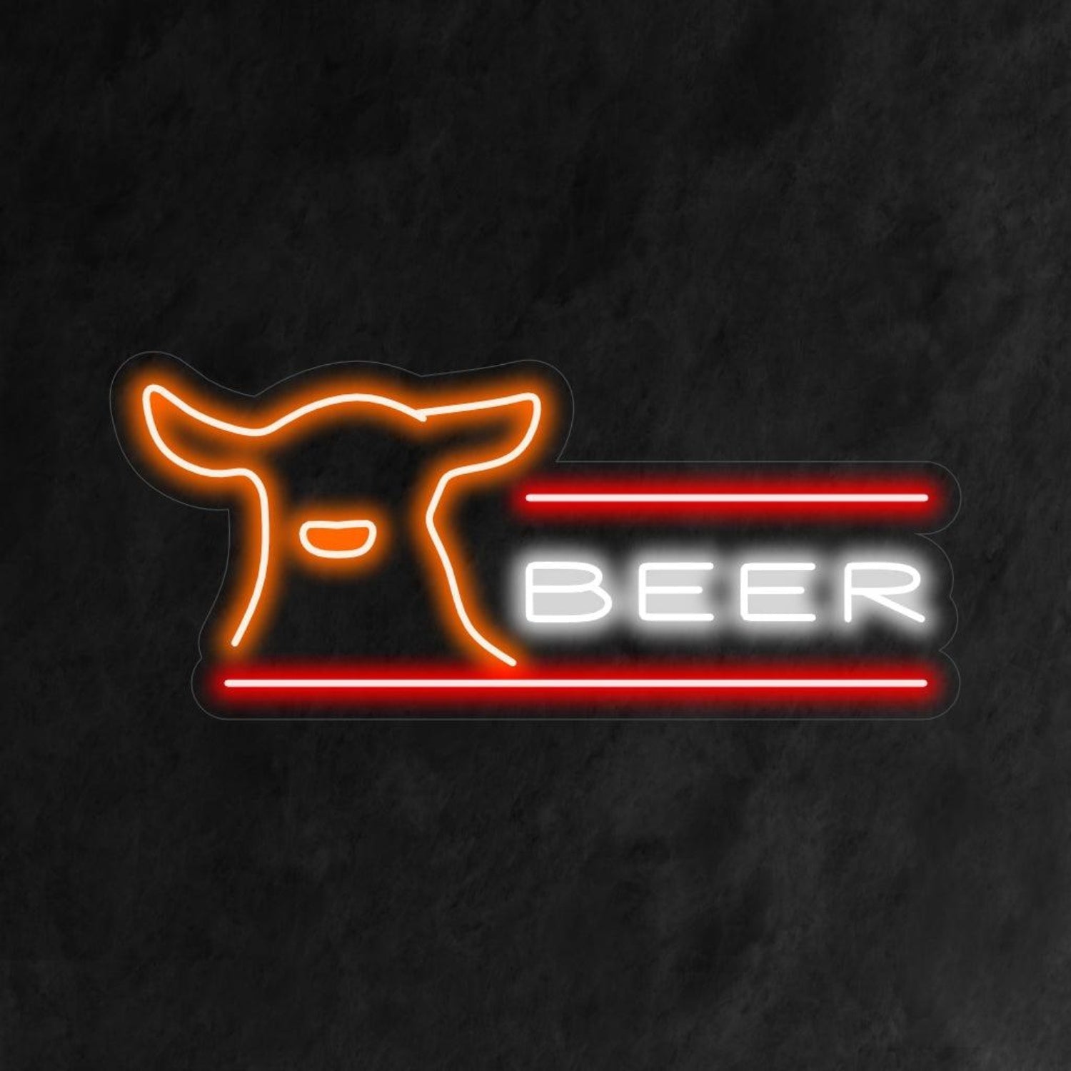 Beer And Deer Orange-White Led Neon Sign For Bar Wall Decor | Shineneon