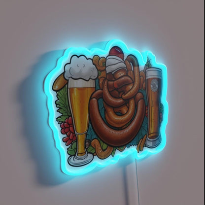 Beer And Sausage Rgb Led Neon Sign - LED neon sign close-up detail