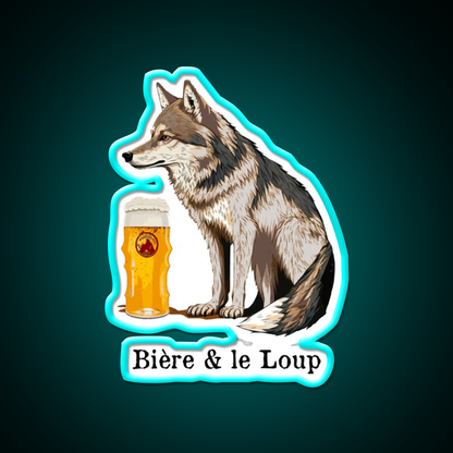 Beer And The Wolf Man Cave Bar Led Neon Sign Rgb Color