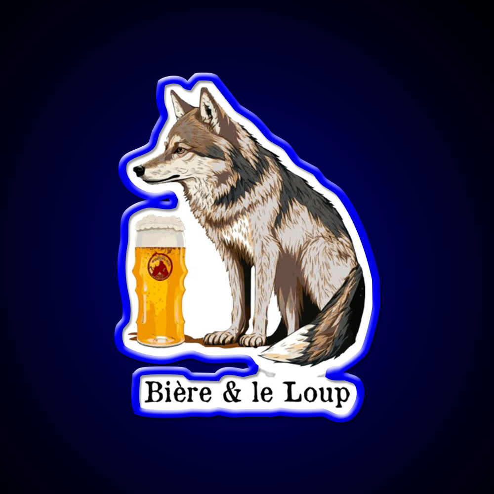 Beer And The Wolf Man Cave Bar Led Neon Sign Rgb Color
