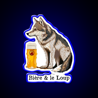 Beer And The Wolf Man Cave Bar Led Neon Sign Rgb Color