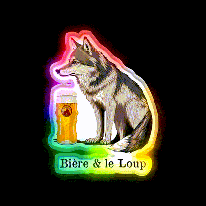 Beer And The Wolf Man Cave Bar Led Neon Sign Rgb Color