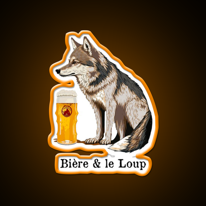 Beer And The Wolf Man Cave Bar Led Neon Sign Rgb Color