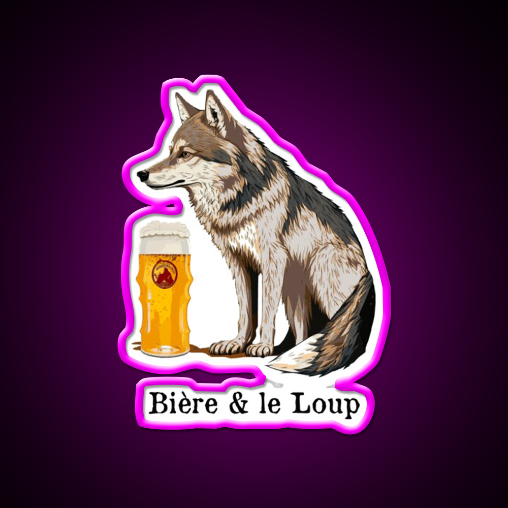 Beer And The Wolf Man Cave Bar Led Neon Sign Rgb Color