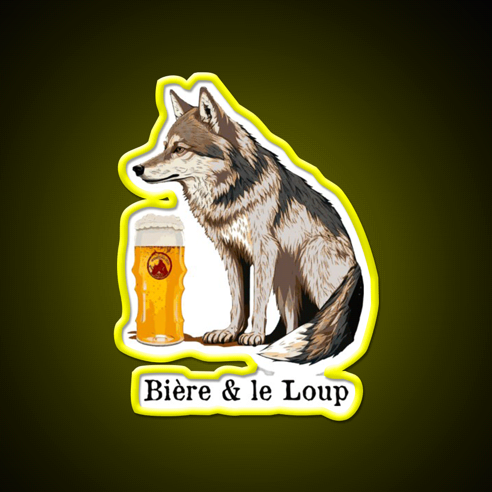 Beer And The Wolf Man Cave Bar Led Neon Sign Rgb Color