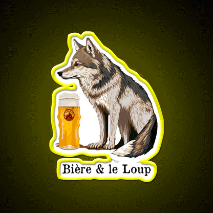 Beer And The Wolf Man Cave Bar Led Neon Sign Rgb Color