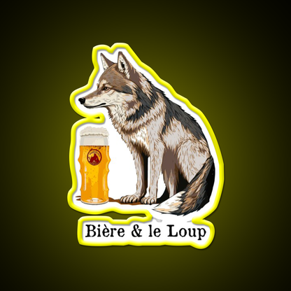 Beer And The Wolf Man Cave Bar Led Neon Sign Rgb Color