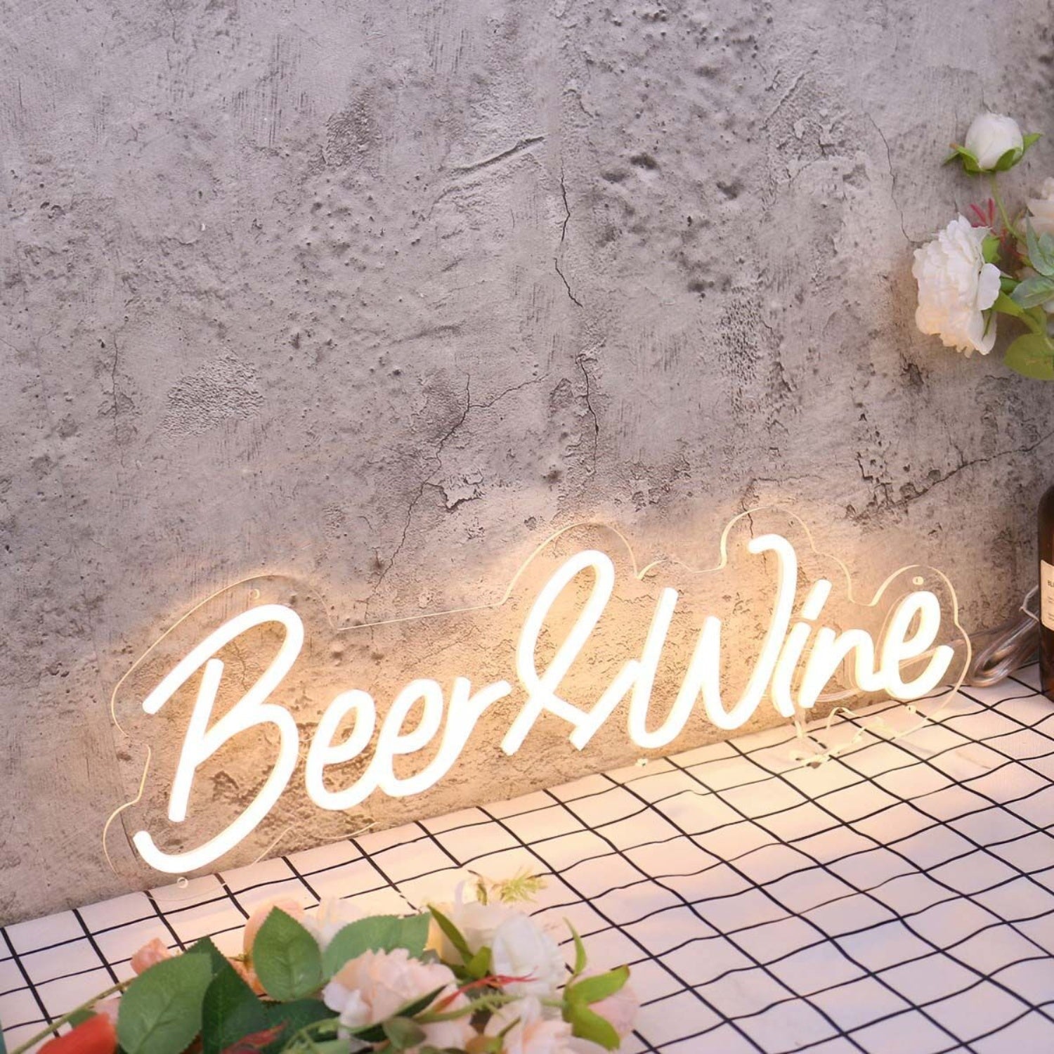 Beer And Wine Yellow Led Neon Sign - Shineneon