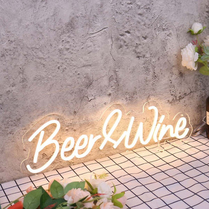 Beer And Wine Yellow Led Neon Sign - Shineneon