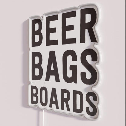 Beer Bags Boards For Cornhole Rgb Led Neon Sign - Neon sign mounted on wall in room
