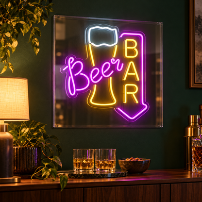 Beer Bar Arrow Pint LED Neon Sign